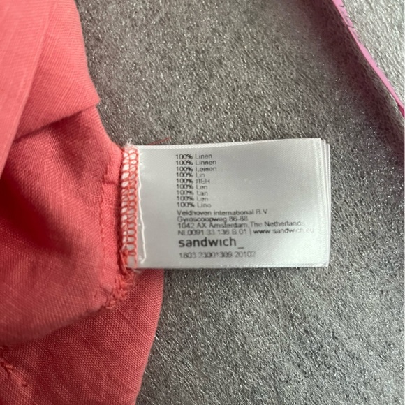 [34/S]Sandwich Linen Spiced Coral LS Shift Dress - Picture 10 of 10